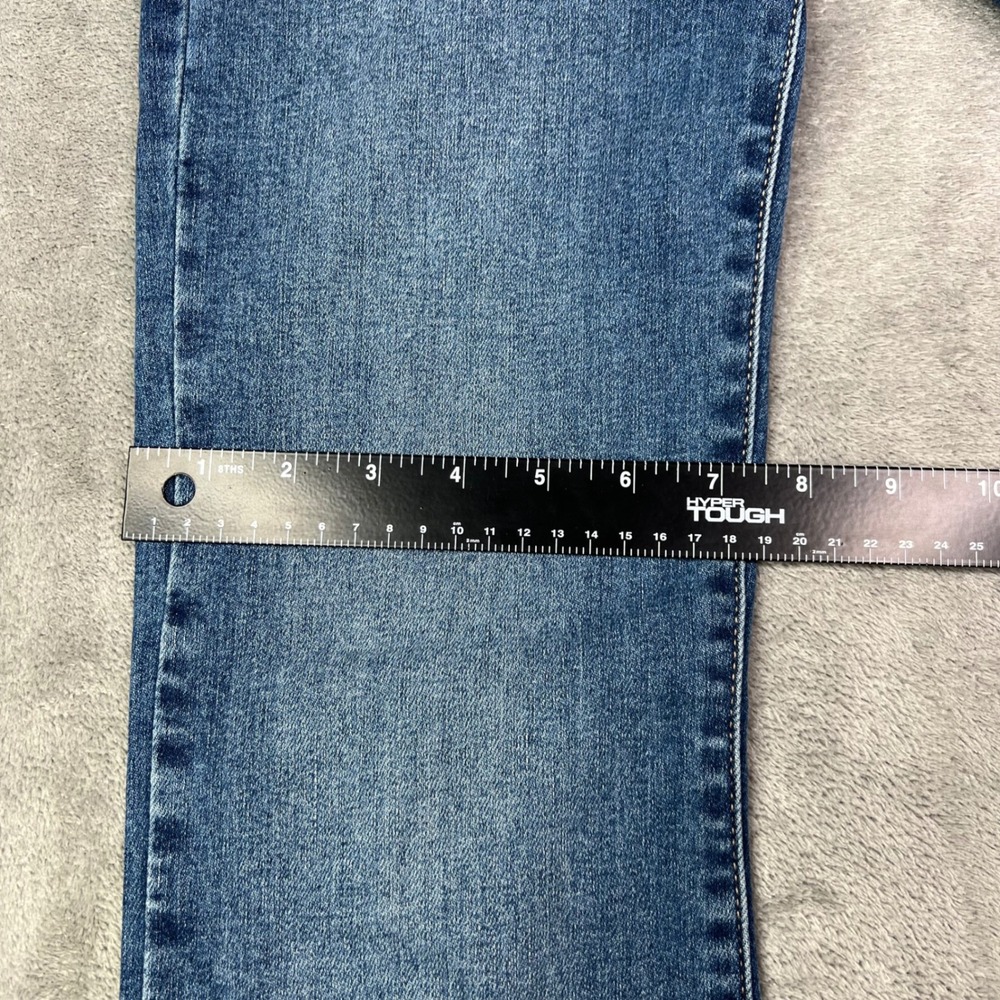 Hidden Jeans Flare Jeans Womens 25 Blue Solid Stretch Raw Hem Patch Pockets - Picture 9 of 14